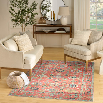 Nourison Vintage Washables VWS12 Rust Multicolor Area Rugs