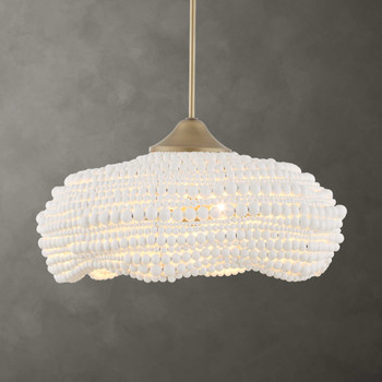 Uttermost Biddeford 5 Light White Beaded Pendant