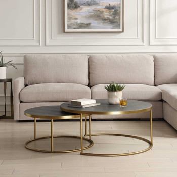 Uttermost Aragon Gray Nesting Coffee Tables Set/2
