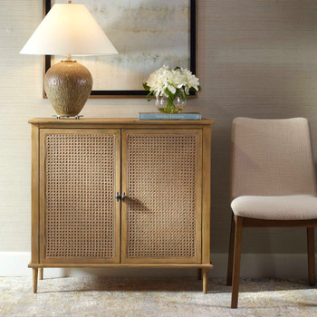 Uttermost Coast 2 Door Rattan Cabinet