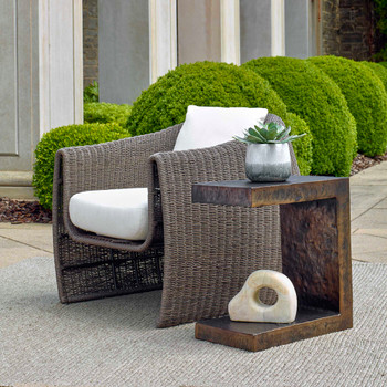 Uttermost Obra Bronze Outdoor Side Table