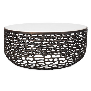 Uttermost Sabena White Marble Outdoor Coffee Table