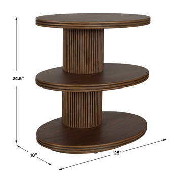 Uttermost Top Tier Oval Walnut Side Table