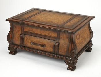 Butler Vasco Old World Map Bombe Trunk Table