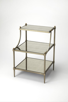 Butler Peninsula Metal & Glass Tiered Side Table