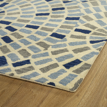 Kaleen Rosaic Hand Tufted Roa01-17 Blue Area Rugs