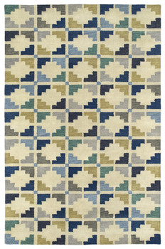 Kaleen Rosaic Hand Tufted Roa05-17 Blue Area Rugs