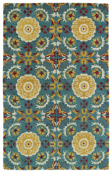 Kaleen Global Inspirations Hand-tufted Glb06-78 Turquoise Area Rugs