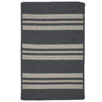 Colonial Mills Sunbrella Southport Stripe Uh49 Granite Area Rugs