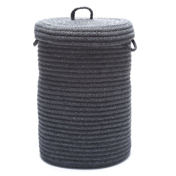 Colonial Mills Wool Blend Hamper W/ Lid Braided Ww19 Slate Gray 16"x16"x24"