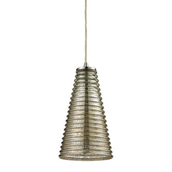 ELK Lighting Ribbed Glass 1-Light Mini Pendant - 10333/1