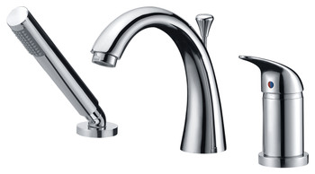ANZZI Den Series Single Handle Deck-mount Roman Tub Faucet With Handheld Sprayer In Polished Chrome - FR-AZ801