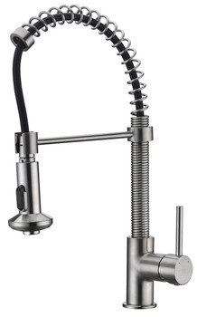 ANZZI Step Single Handle Pull-down Sprayer Kitchen Faucet In Brushed Nickel - KF-AZ194BN