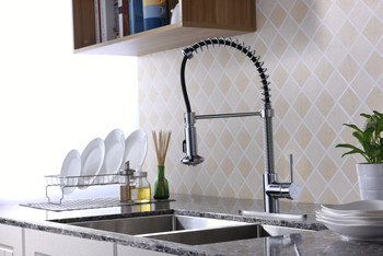 ANZZI Step Single Handle Pull-down Sprayer Kitchen Faucet In Polished Chrome - KF-AZ194CH