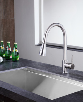 ANZZI Sire Single-handle Pull-out Sprayer Kitchen Faucet In Brushed Nickel - KF-AZ212BN