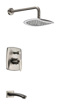 ANZZI Tempo Series 1-handle 1-spray Tub And Shower Faucet In Brushed Nickel - L-AZ026BN