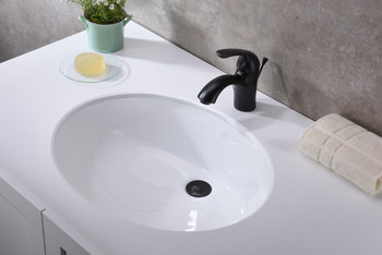 ANZZI Lanmia Series 8 In. Ceramic Undermount Sink Basin In White - LS-AZ102