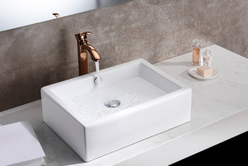 ANZZI Deux Series Ceramic Vessel Sink In White - LS-AZ122