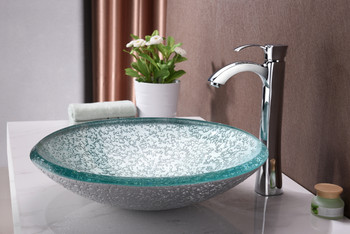 ANZZI Arc Series Vessel Sink In Clear Glass - LS-AZ208