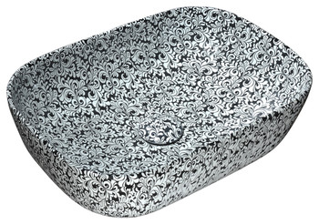 ANZZI Fleur Noir Ceramic Vessel Sink In Speckled Stone Finish - LS-AZ237