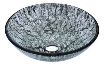 ANZZI Posh Series Deco-glass Vessel Sink In Verdure Silver - LS-AZ297