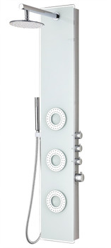 ANZZI Lynn 58 In. 3-jetted Full Body Shower Panel With Heavy Rain Shower And Spray Wand In White - SP-AZ031