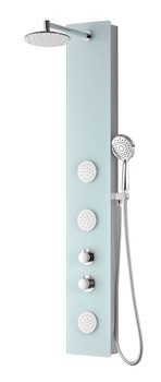 ANZZI Mare Series 60 In. Full Body Shower Panel System With Heavy Rain Shower And Spray Wand In White - SP-AZ050