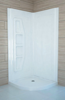 ANZZI Gradient 36 In. X 36 In. X 74 In. 2-piece Direct-to-stud Corner Shower Surround In White - SW-AZ006WH