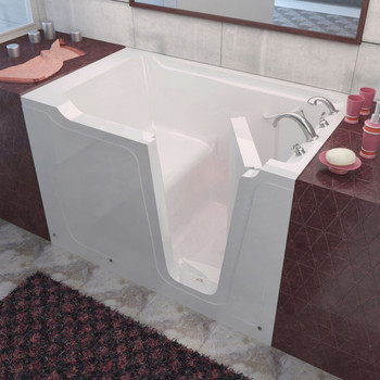 MediTub Walk-In 36 x 60 Right Drain White Soaking Walk-In Bathtub - 3660RWS