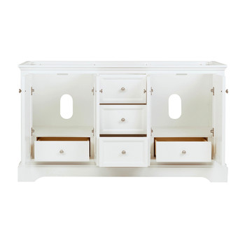 Fresca Windsor 60" Matte White Traditional Double Sink Bathroom Cabinet - FCB2460WHM