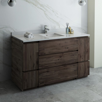 Fresca Formosa 59" Floor Standing Single Sink Modern Bathroom Cabinet - FCB31-123612ACA-FC