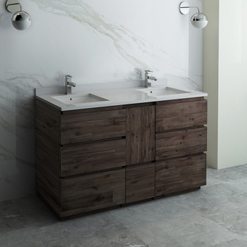 Fresca Formosa 58" Floor Standing Double Sink Modern Bathroom Cabinet - FCB31-241224ACA-FC