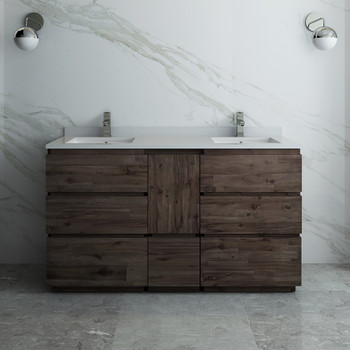 Fresca Formosa 58" Floor Standing Double Sink Modern Bathroom Cabinet - FCB31-241224ACA-FC