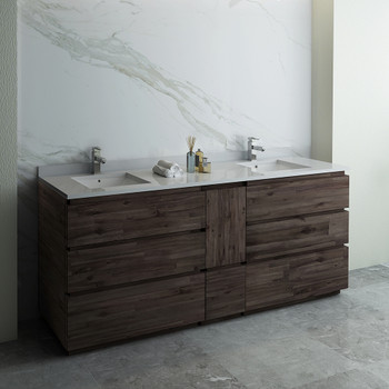 Fresca Formosa 82" Floor Standing Double Sink Modern Bathroom Cabinet - FCB31-361236ACA-FC