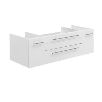 Fresca Lucera 48" White Wall Hung Undermount Sink Modern Bathroom Cabinet - FCB6148WH-UNS