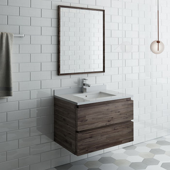 Fresca Formosa 30" Wall Hung Modern Bathroom Vanity W/ Mirror - FVN3130ACA