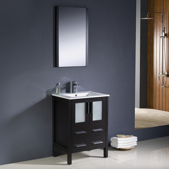 Fresca Torino 24" Espresso Modern Bathroom Vanity W/ Integrated Sink - FVN6224ES-UNS