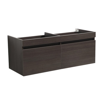 Fresca Mezzo 60" Gray Oak Wall Hung Double Sink Modern Bathroom Cabinet - FCB8042GO