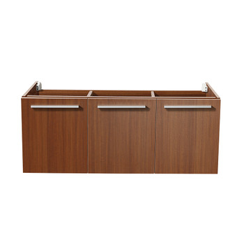 Fresca Vista 48" Teak Wall Hung Double Sink Modern Bathroom Cabinet - FCB8092TK-D