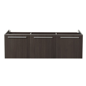 Fresca Vista 60" Gray Oak Wall Hung Double Sink Modern Bathroom Cabinet - FCB8093GO-D