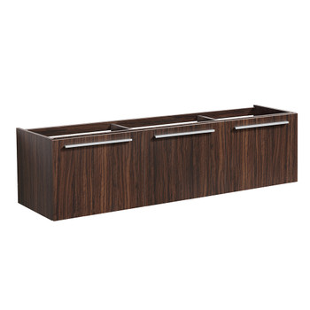 Fresca Vista 60" Walnut Wall Hung Single Sink Modern Bathroom Cabinet - FCB8093GW