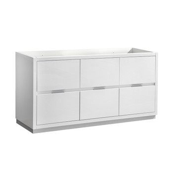 Fresca Valencia 60" Glossy White Free Standing Single Sink Modern Bathroom Cabinet - FCB8460WH