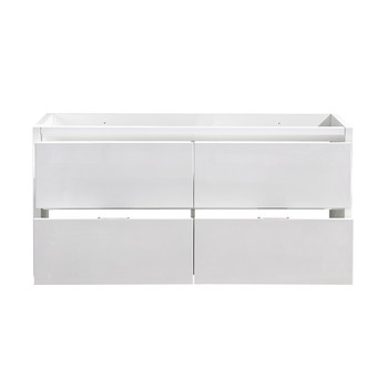 Fresca Valencia 60" Glossy White Free Standing Double Sink Modern Bathroom Cabinet - FCB8460WH-D