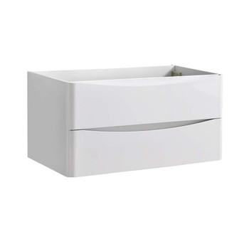Fresca Tuscany 36" Glossy White Wall Hung Modern Bathroom Cabinet - FCB9036WH
