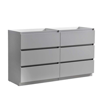 Fresca Lazzaro 60" Gray Free Standing Double Sink Modern Bathroom Cabinet - FCB93-3030GR-D