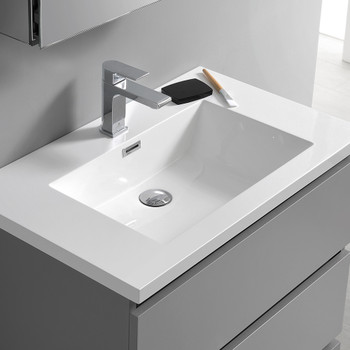 Fresca Lazzaro 30" Gray Free Standing Modern Bathroom Cabinet W/ Integrated Sink - FCB9330GR-I