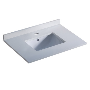 Fresca Oxford 30" White Countertop With Undermount Sink - FCT2030WH-U