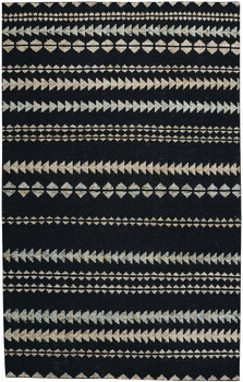 Capel Genevieve Gorder Scandinavian Stripe Ebony Beige 1715_350 Hand Knotted Rugs