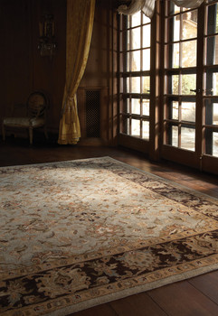 Capel Monticello-Meshed Honeydew/chocolate 3313_200 Hand Tufted Rugs