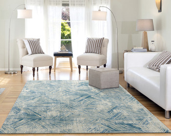 Dynamic Quartz Machine-made 27041 Beige/blue Area Rugs